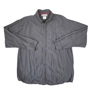 Columbia Mens XL Black Micro‎ Check Cotton Button Down Outdoors Hiking Gorpcore